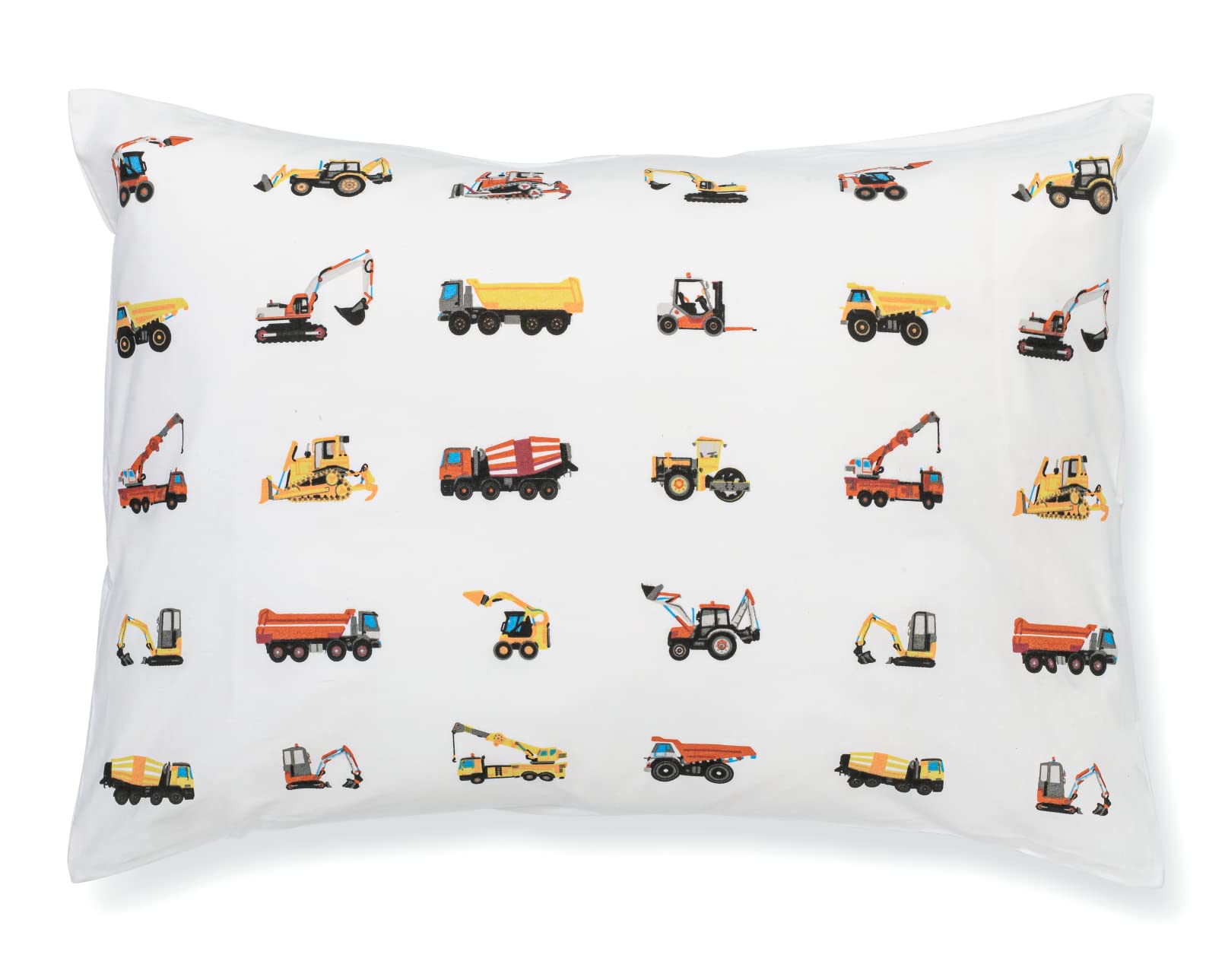 Photo 1 of 100% Cotton Toddler Pillowcase by ADDISON BELLE - Fits Both 13"x18" and 14"x19" Pillows - Soft, Durable & Breathable (Construction Trucks)