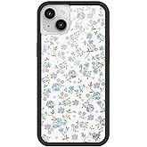 Wildflower Cases - Compatible with iPhone 13/14 | Protective Black Bumper, 6.5ft Drop Test Certified, Women Owned Small Business | Aesthetic Coquette Trendy Flower | Lilac & Blue Floral