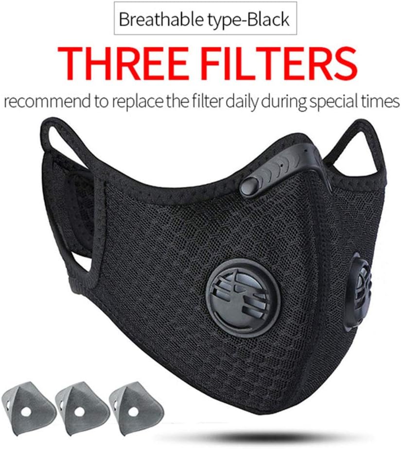Taurusb Anti Pollution Dust Mask, KN95 PM2.5 Dust Mask Activated Carbon with Filter Anti-Pollution Cycling Sport Bicycle MTB Bike Face Mask