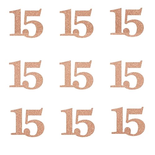 Amazon Com Rose Gold Glitter 15 Confetti 15th Birthday