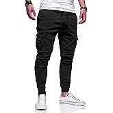 BUXKR Mens Cargo Pants Casual Hiking Pants Workout Joggers Sweatpants for Men