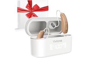 Vivtone Rechargeable Hearing Aids for Seniors Adults, Advanced Receiver-in-Canal (RIC) Type for Superior Sound Quality, Digital16-Channel Hearing Aids Provides 125hrs Backup Power after 2hrs Charging, Lucid516-RIC