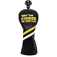 Golf Headcovers Golf Club Head Covers May The Course Be with You Style Elegant Embroidery Premium Leather Driver Fairway(FW) Wood Hybrid(UT) with Number Tags, Golf Mallet Putter Cover