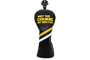 ALIENNANA Golf Headcovers Golf Club Head Covers May The Course Be with You Style Elegant Embroidery Premium Leather Driver Fairway(FW) Wood Hybrid(UT) with Number Tags, Golf Mallet Putter Cover
