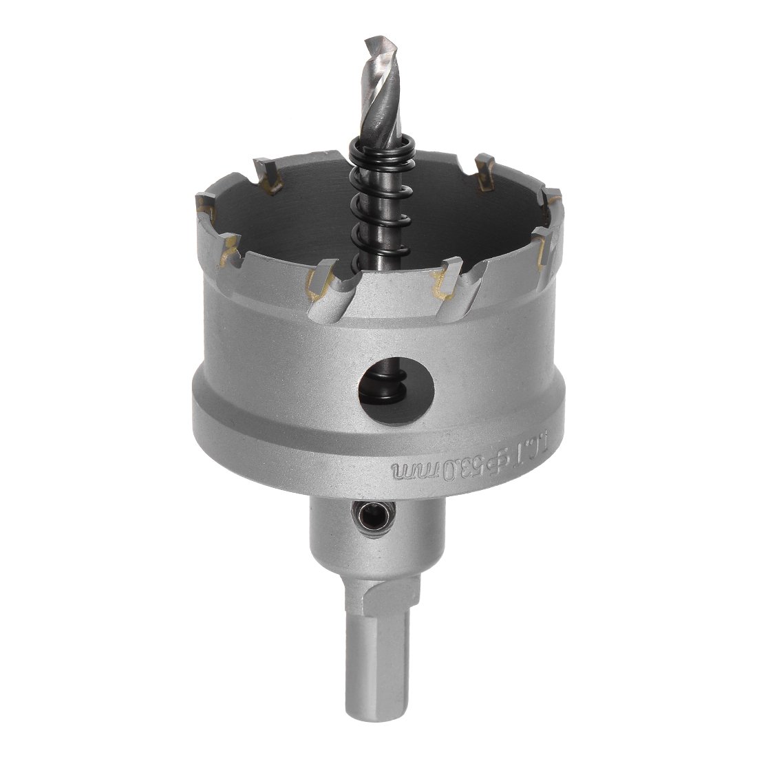 Sourcingmap Carbide Hole Saw Drill Bit, 53mm Hole Cutter for Stainless Steel Alloy Cast Iron Copper Metal Sheet, with Limit Step