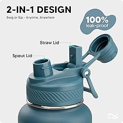 Swigina [2-IN-1 LID] Insulated Water Bottle with