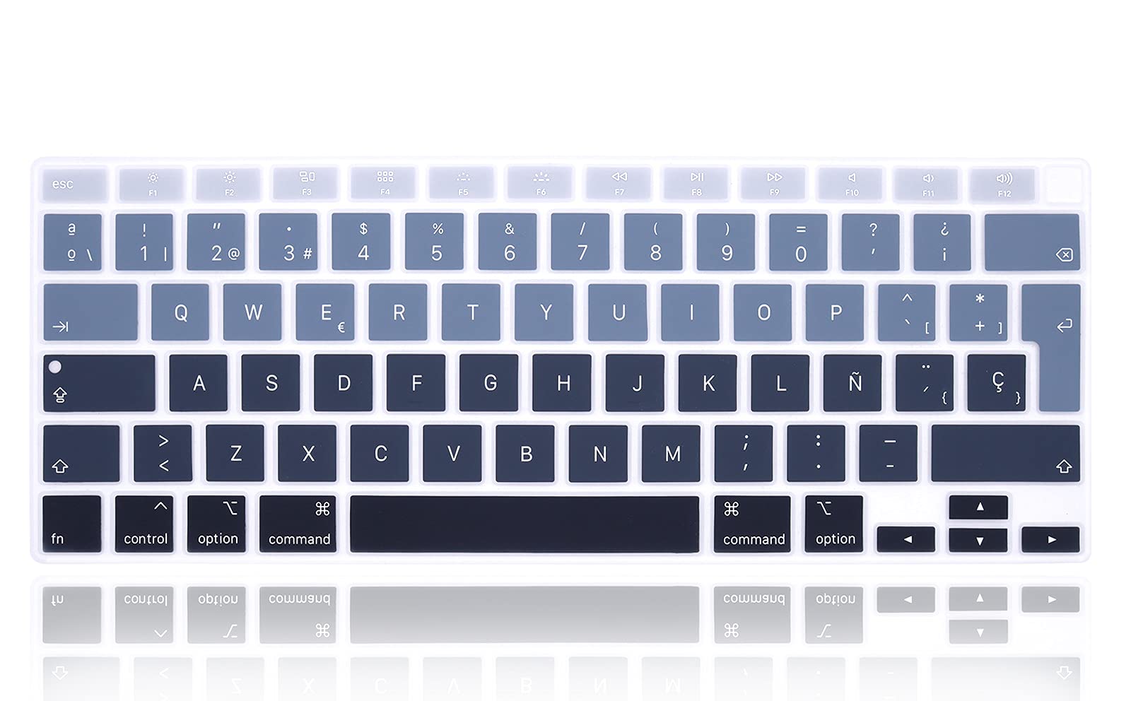 XHLWZR EU/UK Spanish Language Silicone Keyboard Cover Skin for MacBook Air 13 inch 2020 Release Model A2179 A2337 M1 Chip,for MacBook Air 13 inch Accessories,for MacBook Air 13",Gradient Gray