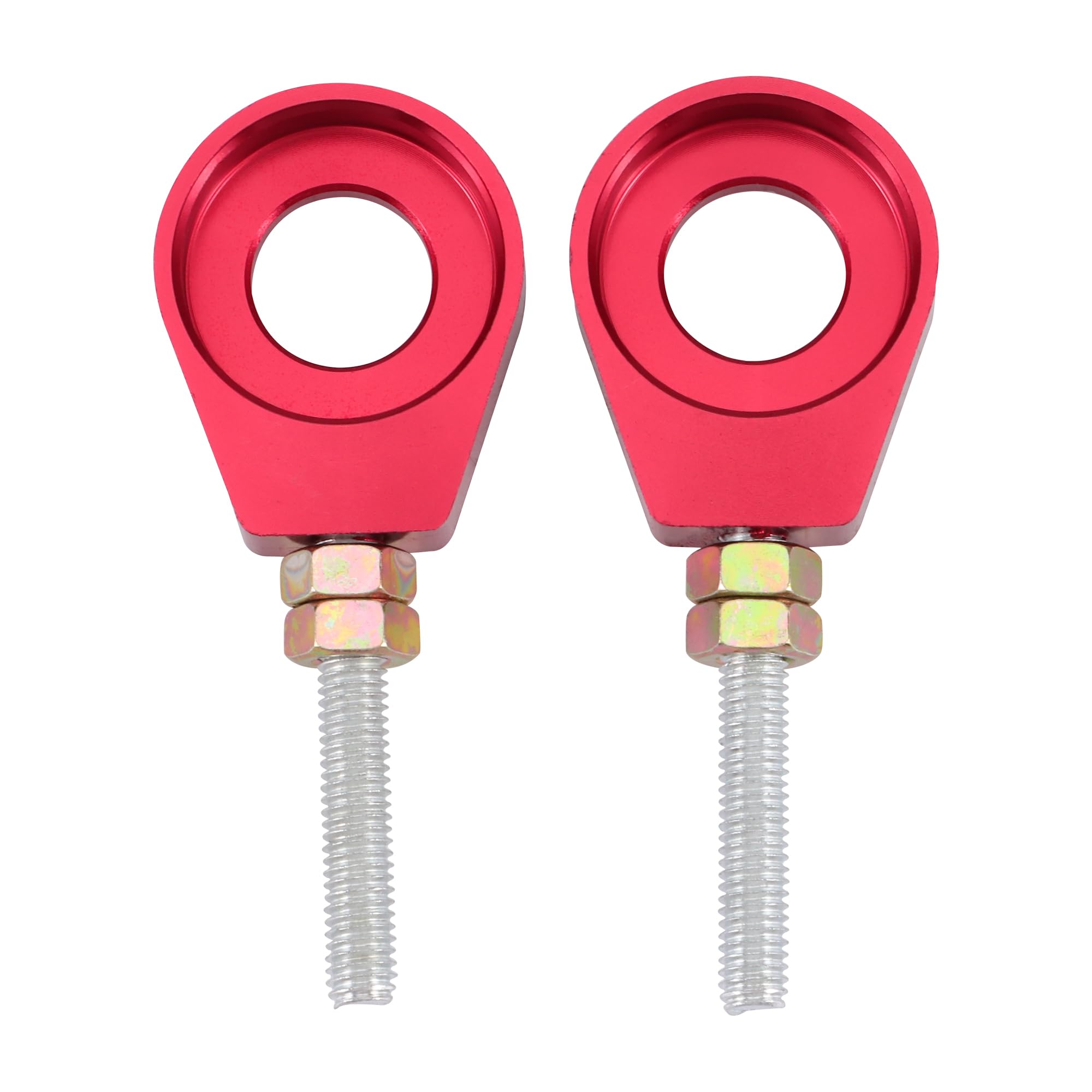 GOOFIT 15mm Performance Chain Adjuster Set Replacement For Dirt Bike Red