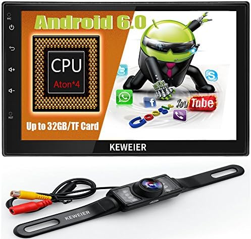 Car Stereo Android 6.0 DVD KEWEIER 2 Din 7 inch in Dash GPS Navigation Radio Head Unit Muti-Touch Screen GPS Navigation System and Backup Camera