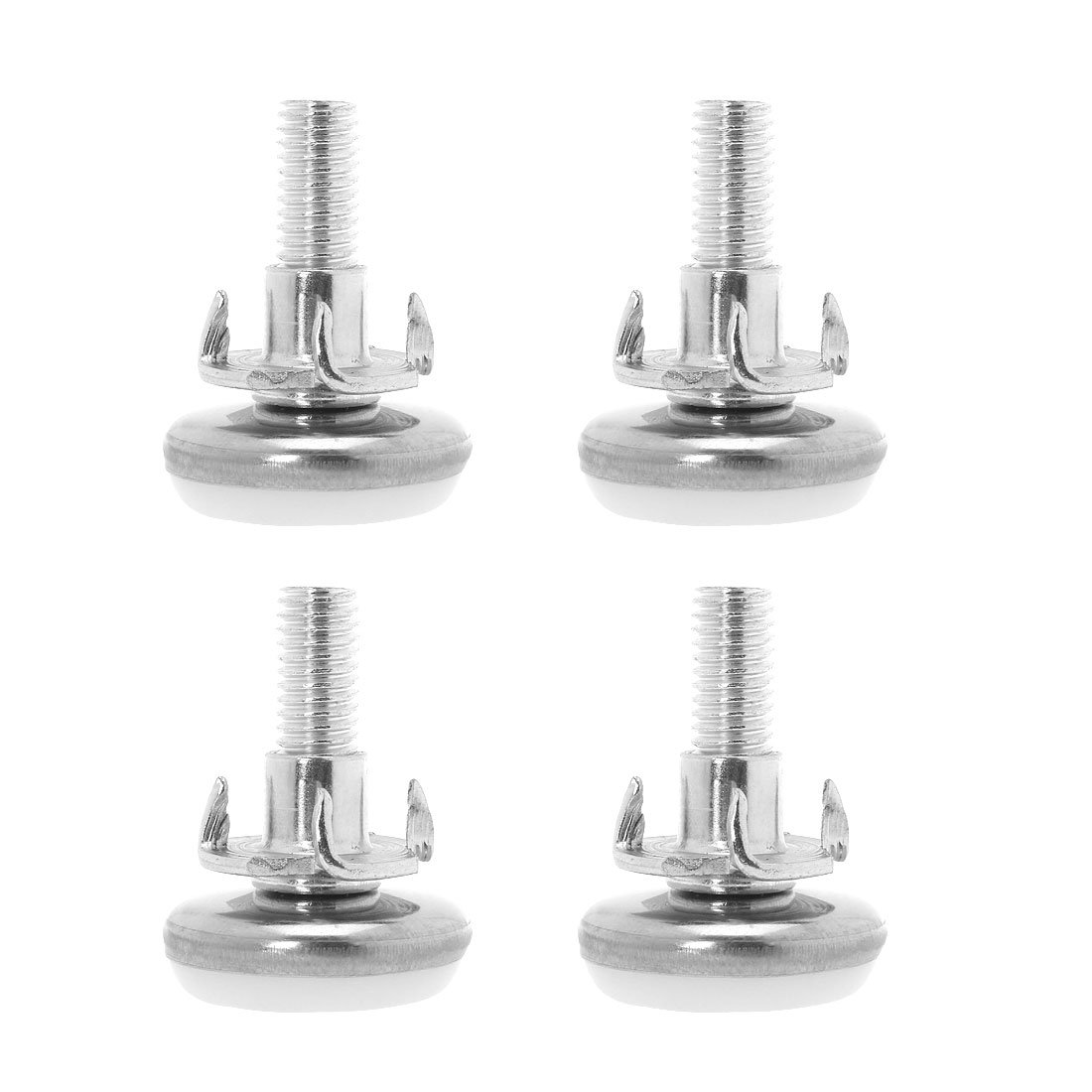 Sourcingmap M6 x 25 x 28mm Screw on Furniture Glide Non-Slip Leveling Feet Pads Protector Adjustable Leveler with T-Nuts for Table Leg 4pcs