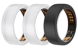 pupvus Ring Protector Compatible with Oura Ring Gen 3, Anti-Scratch Silicone Cover for Men and Women - Durable Oura Ring Gen 3 Protection(Transparent+Transparent+Black, S(6/7/8/9/10))
