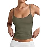 PINKMSTYLE Women's Basic Double Lined Scoop Neck Tank Tops Adjustable Cami Tank Summer Sleeveless Tops