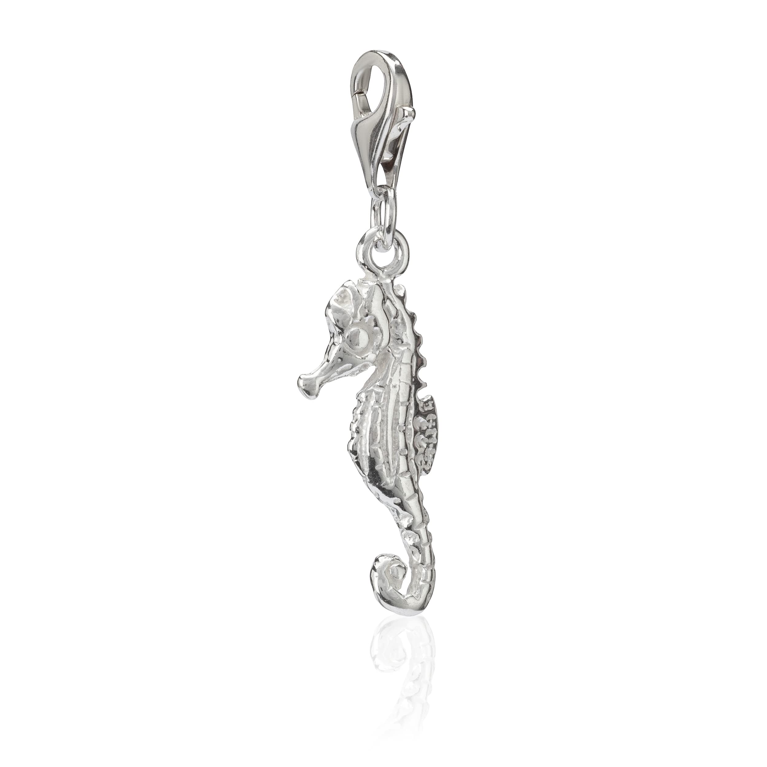 NKlaus Ladies Charm Pendant Seahorse 925 Silver 21x9mm Charms for Charms Bracelets 36281