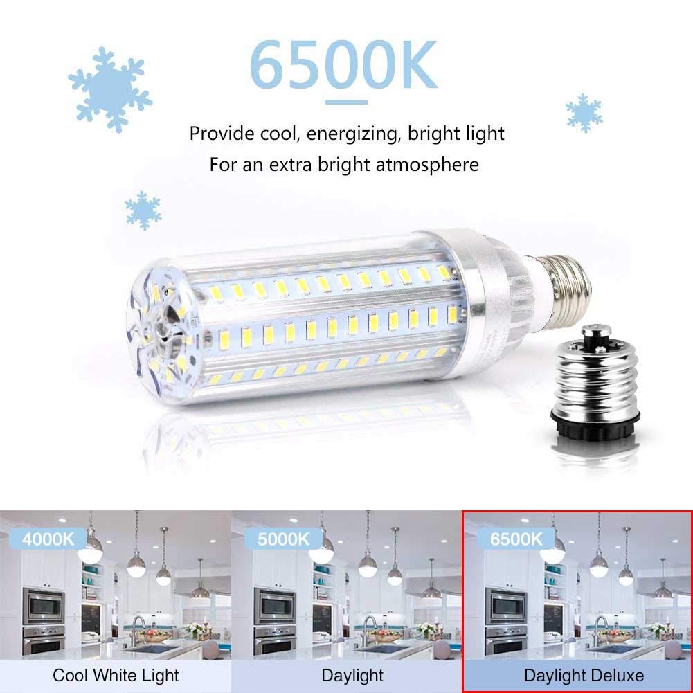 50W Super Bright LED Light Bulb 500 Watt Equivalent E26 5400 Lm 6500K LED Bulb Daylight Brightest Corn Light for Office House Outdoor Garage Commercial Ceiling Warehouse Factory Barn
