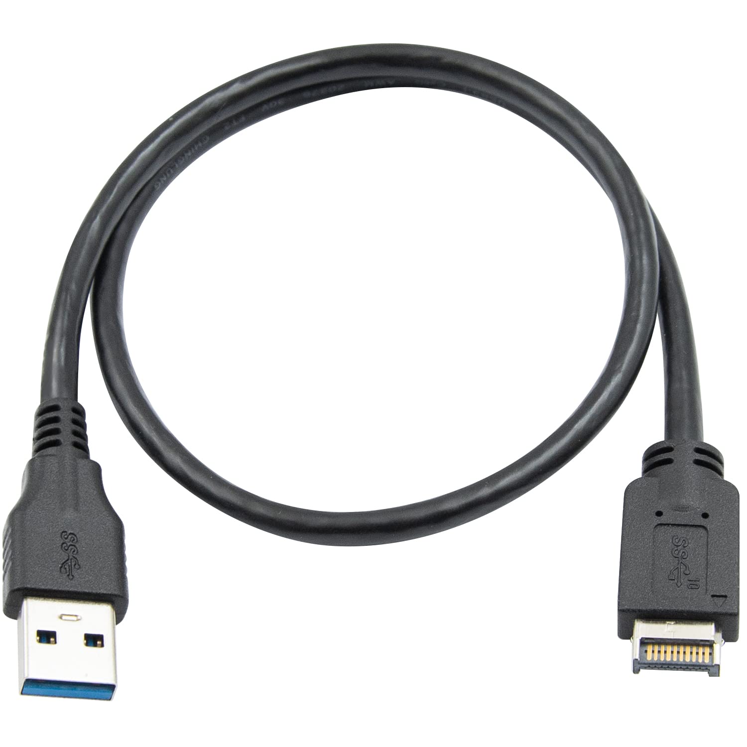 Duttek USB Front Panel Adapter Cable,USB Type-E male to USB 3.0 Type-A male,USB 3.1 front panel connector suitable for motherboard internal adapter for computer. (1.64Ft/50CM)