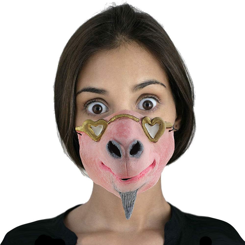 MASCARELLO Funny Half Face Comedy Goat Mask Latex Animal Party Fancy Mask Stag Party