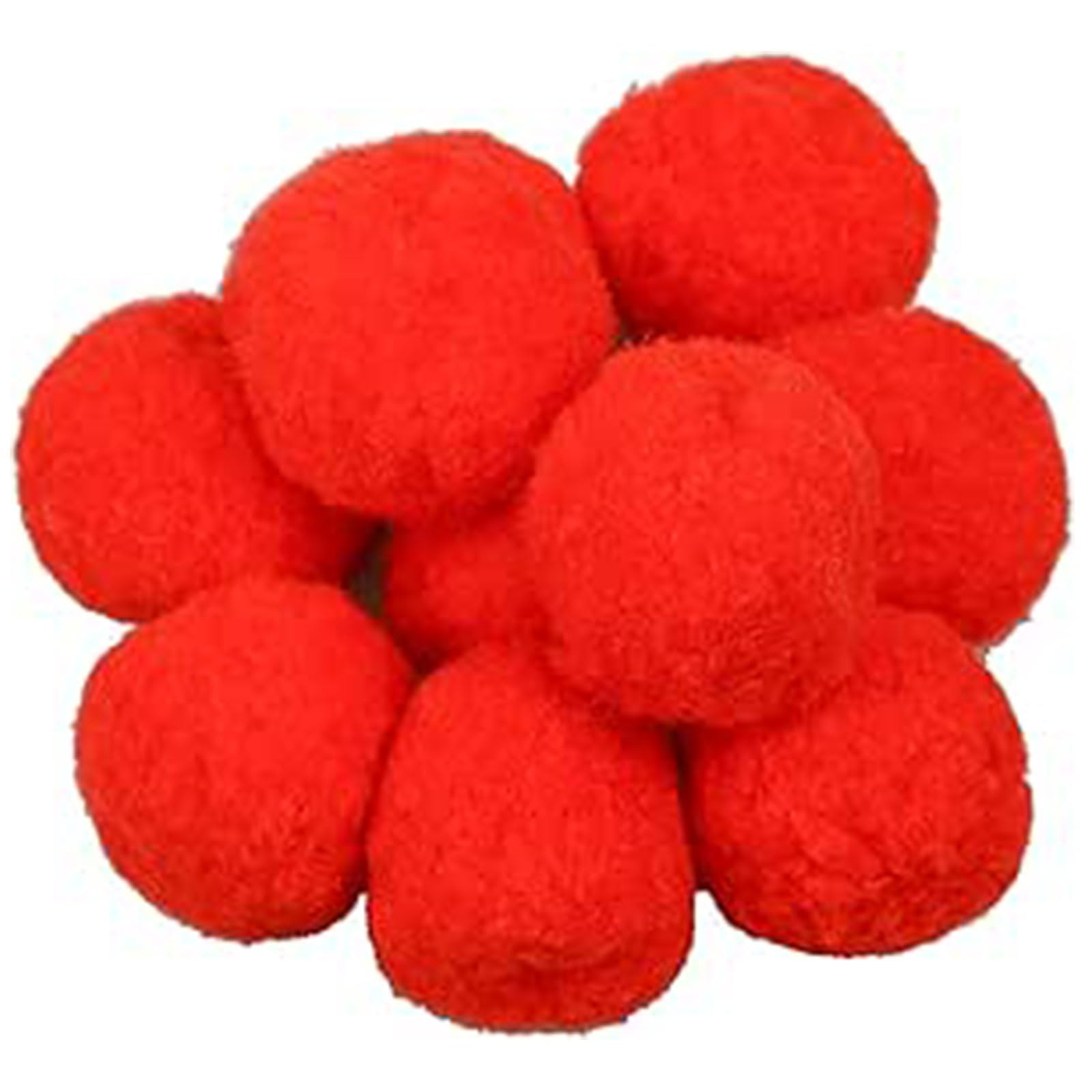 10 Pack 4cm Red Pom Poms Craft Fluffy Fuzzy Pom Pom Balls,pom pom red,fluffy balls, (Red)