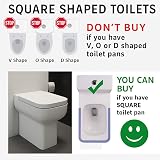 MASS DYNAMIC Square Toilet Seat Soft-Close One-Button Release White view 3