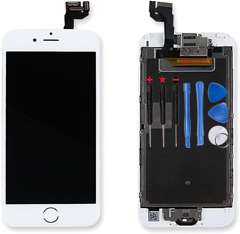 for iPhone 6s Digitizer Screen Replacement White - Ayake 4.7'' Full LCD Display Assembly with Home Button, Front Facing Camera, Earpiece Speaker Pre Assembled and Repair Tool Kits
