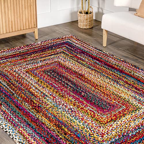 nuLOOM Tammara Bohemian Hand Braided Area Rug, 5' x 8' Oval, Multi