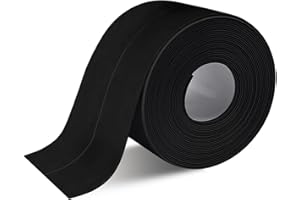 BELIEFLUO Black Caulk Tape, Bathroom Caulking Silicone Waterproof for Shower, Bathtub, Toilet Seal, Sink Edge Protector Kitchen Tape, Self-Adhesive Peel and Stick Removable Caulk Strip (1.5" x 10.5Ft, 1Roll)