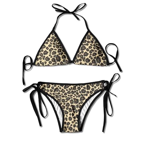 Sexy Trikini Set Swimsuit Bathing Suit Triangle Swimwear leopard print