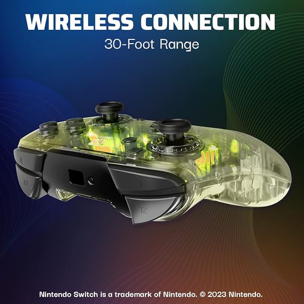AFTERGLOW WIRELESS RGB CONTROLLER – NINTENDO SWITCH/SWITCH LITE/SWITCH – OLED MODEL, NINTENDO SWITCH 2, PRISMATIC LED LIGHTING, FULL MOTION CONTROL GAMEPAD, CUSTOMIZABLE PADDLE BUTTONS, RECHARGEABLE BATTERY, TRANSLUCENT