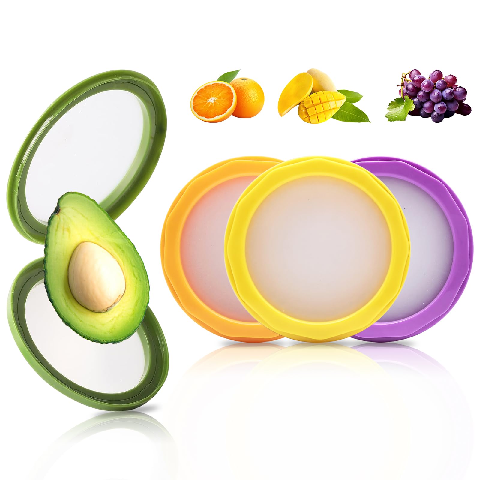Photo 1 of Jevuoyee [4 Packs] Avocado Saver and Onion Storage, Silicone Fruit Storage Box Vegetable Food Storage Containers for Apples, Lemons, Tomatoes, Potatoes, Garlic