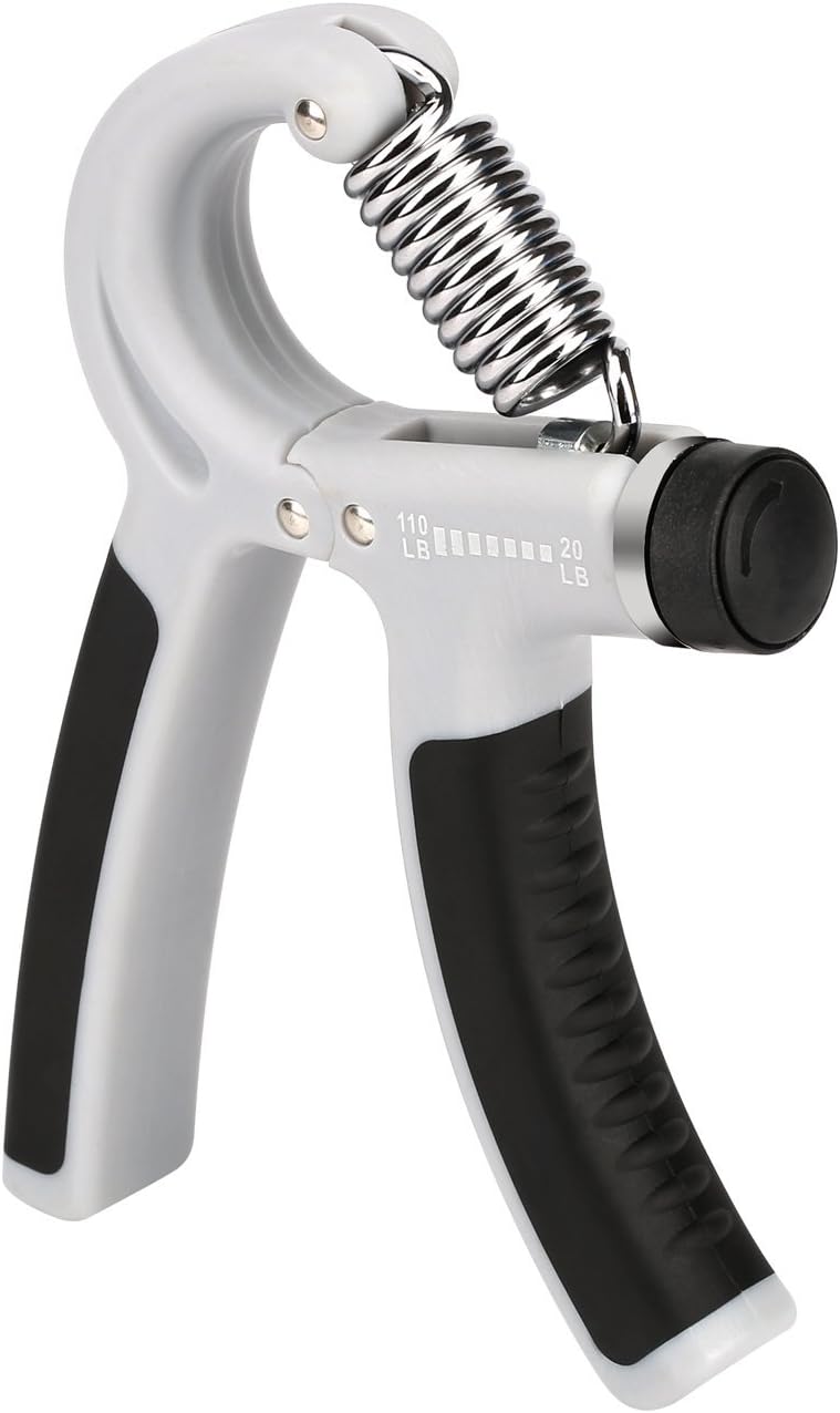 Homai Grip Strengthener Adjustable Resistance for Hand Grip Workout, Non-Slip Extended Edition Gripper, Black/Gary, 20lbs./110 lbs.