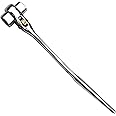 DYWISHKEY 19/22mm Scaffold Podger Ratchet Spanner Site Ratcheting Socket Wrench (Sliver)
