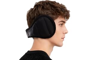 Azyuan Unisex Waterproof Foldable Earmuffs for Winter Adjustable Fleece Ear Warmer Headwear Outdoor Accessories