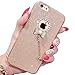 Iphone 6 cases,I-Fashion 3D Cute Bling Glitter Rubber Case with Sparkly Crystal Rhinestones bow knot pearls pendant Charms for iphone 6/6s Champagne Gold