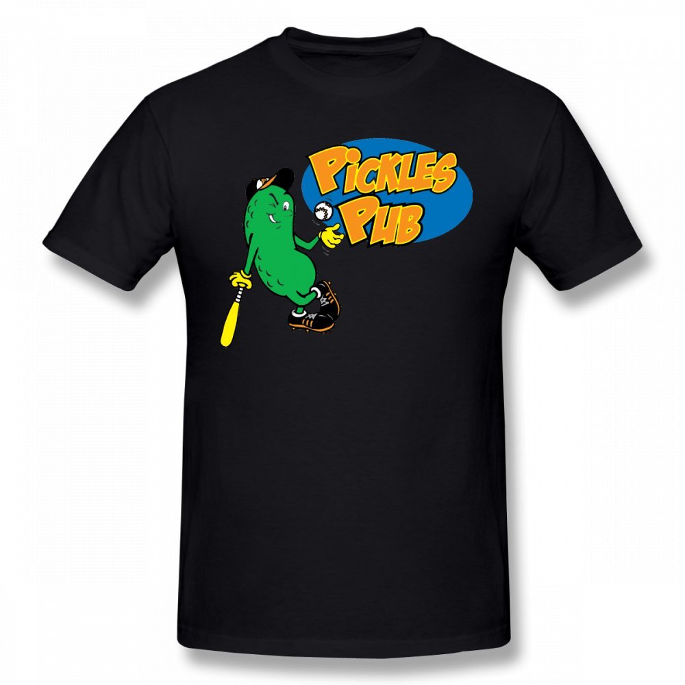 S Novelty T Shirt Pickle Baseball Player Round Neck Tees Tops Minaze