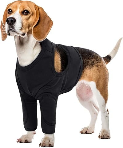 PUMYPOREITY Dog Surgery Recovery Suit Breathable Protective Vest XL Black
