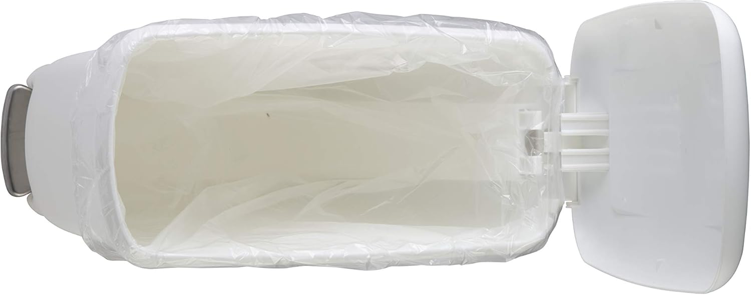 Rubbermaid Step On Lid Slim Trash Can for Home, Kitchen, and Laundry Room Garbage, 11.3 Gallon, White: Home & Kitchen