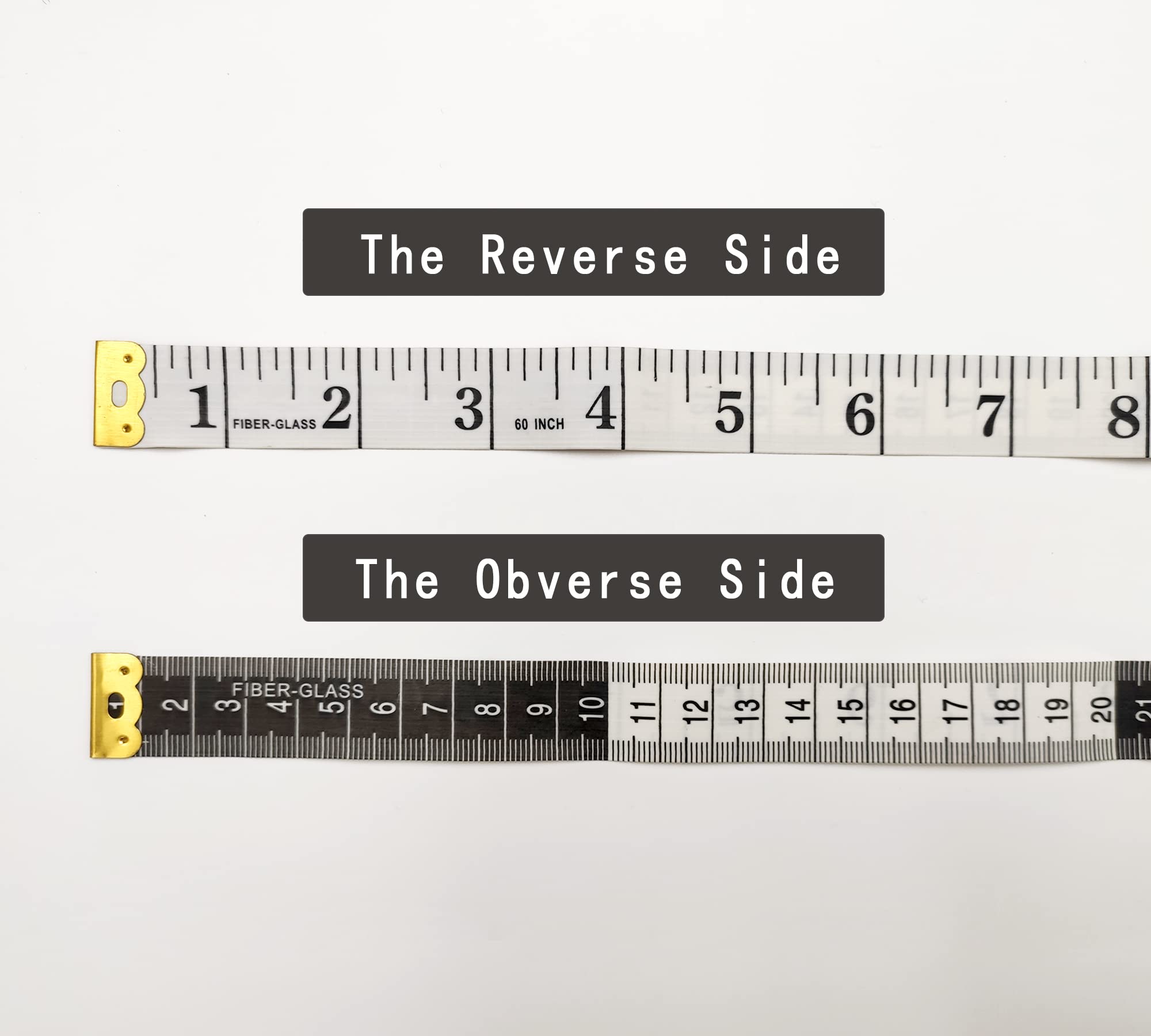 3 Pack Soft Measuring Tape for Body,Double Scale Fabric Craft Tape Measure Sewing Tailor Cloth Flexible Ruler for Weight Loss 60 inch/150cm,White