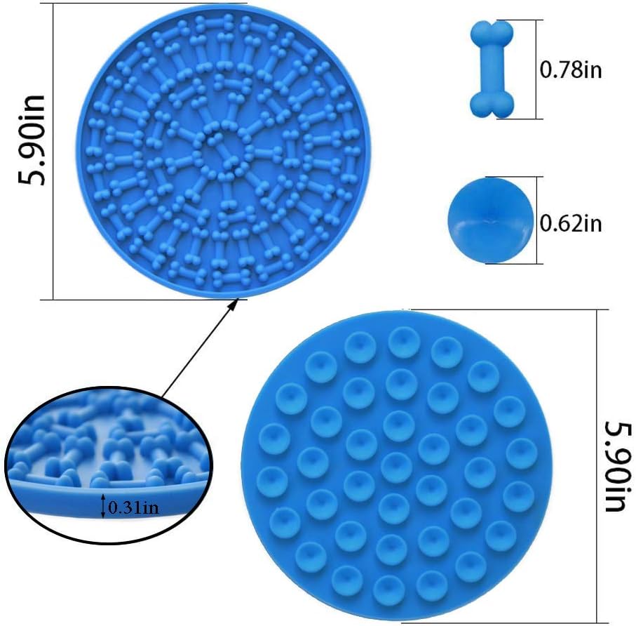 RYPET Pad for Dog Lick 2PCS - Dog Washing Distraction Device, Slow Eating Dog Mat with Super Suction for Pet Bathing, Grooming, and Dog Training