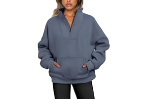 Trendy Queen Sweatshirts Half Zip Pullover Quarter Zip Oversized Hoodies Sweaters Fall Outfits 2024 Y2K Winter Clothes