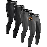 Orrfreer 4 Pack Thermal Underwear Long Johns Fleece Base Layer Bottoms Thermal Leggings for Men Compression Pants