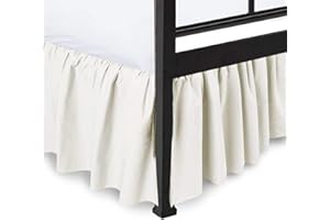 SHREEM LINEN Ruffled Bed Skirt with Split Corners - Ivory, Queen BedSkirt, Gathered Style Easy Fit up to 21 Inch Drop, with Platform Three Sided Coverage Dust Ruffle Bed Skirts (Ivory Queen)