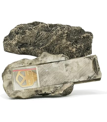 Uxcell Fake Rock Key Hider – Waterproof Resin Hide-A-Key Storage Box For Outdoor Spare Keys, Garden Decoration, Gray, 3.94 X 3.35 X 2.17 Inches