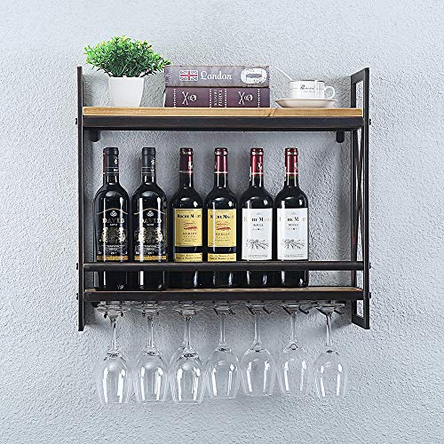 GWH Industrial Wine Rack Wall Mounted (2 Tier 23.6in Brush Bronze