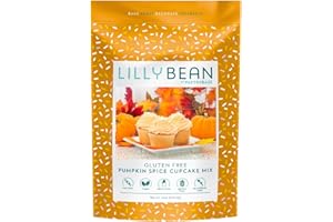 LillyBean Gluten Free Moist Pumpkin Spice Cake and Cupcake Mix with No Artificial Colors - Dairy and Soy Free, Vegan - Makes Delicious Desserts - Cakes, Cake Pops - 12 oz