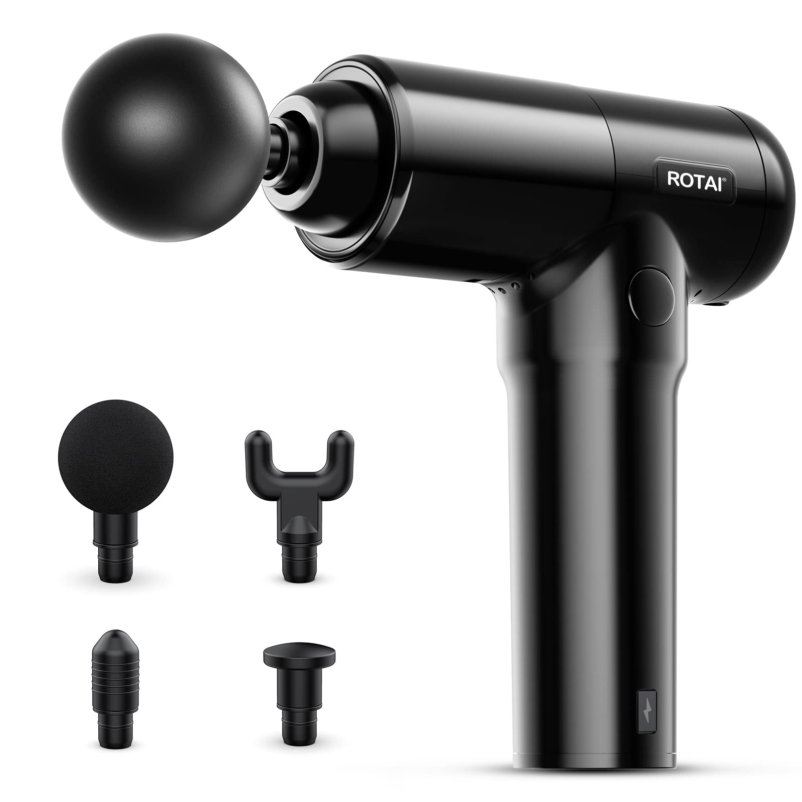 ROTAI Massage Gun, Electric Muscle Vibrator, Quiet Handheld Percussion Deep  Tissue Pain Soreness Relief, 20 Adjustable Speeds Rechargeable LCD Massager  (Black) in Saudi Arabia