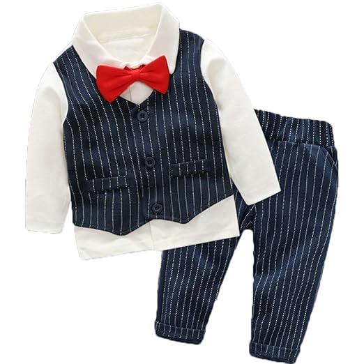 SANMIO Baby Junge Neugeborenen Strampler Set Smoking Weste Hut Fliege Krawatte Anzug Gentleman