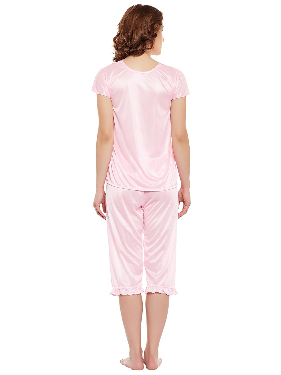 clovia women's satin top & capri set