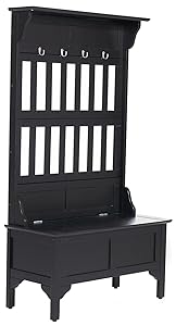 Black Hall Tree & Storage Bench by Home Styles