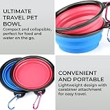 H&S 2 Collapsible Silicone Travel Bowls Small Pet Water & Food Bowl view 2