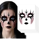 8Pcs Halloween Face Tattoo Stickers, Spooky Face Temporary Tattoos, Temporary Face Tattoos for Women Adults Kids, Makeup Tattoo Sticker,Halloween Face Stickers Art