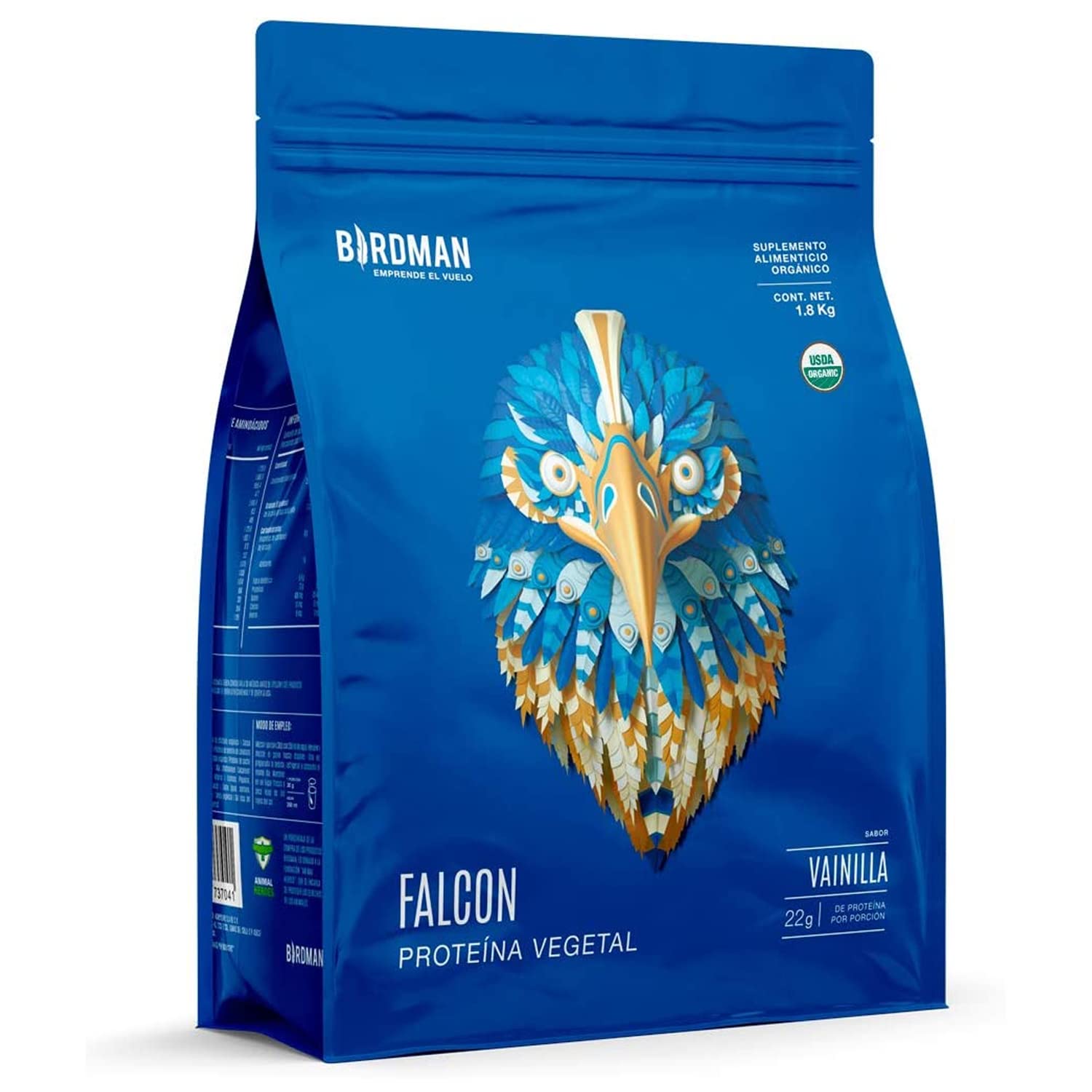 BIRDMAN Falcon Vegan Protein Powder Organic, Stevia